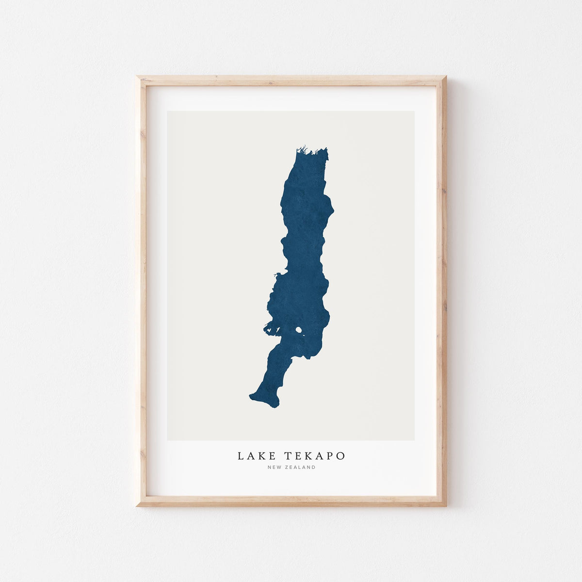 lake tekapo new zealand map poster – minimalist lake wall art - image 1