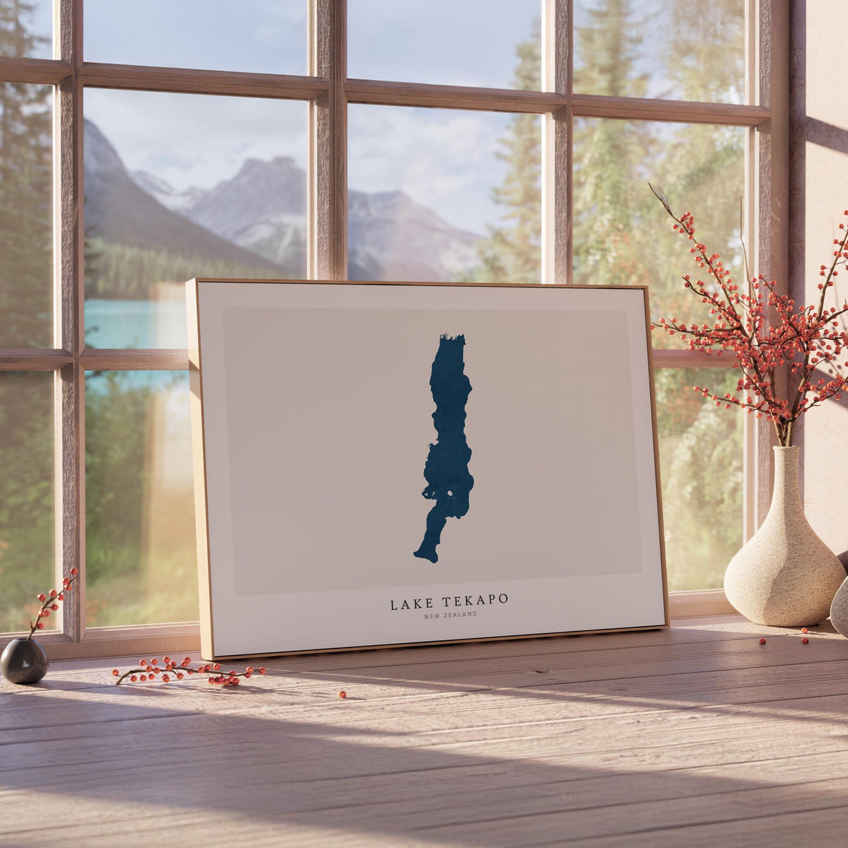 lake tekapo new zealand map poster – minimalist lake wall art - image 4