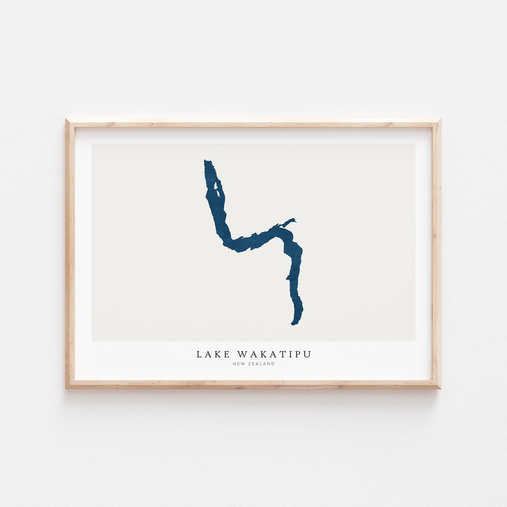 lake wakatipu new zealand map poster – minimalist lake wall art - image 2
