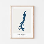 lake wanaka new zealand map poster – minimalist lake wall art - image 1