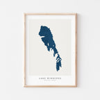lake winnipeg manitoba map poster – minimalist lake wall art - image 1