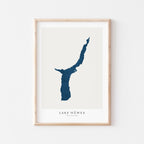 lake hawea new zealand map poster – minimalist lake wall art - image 1