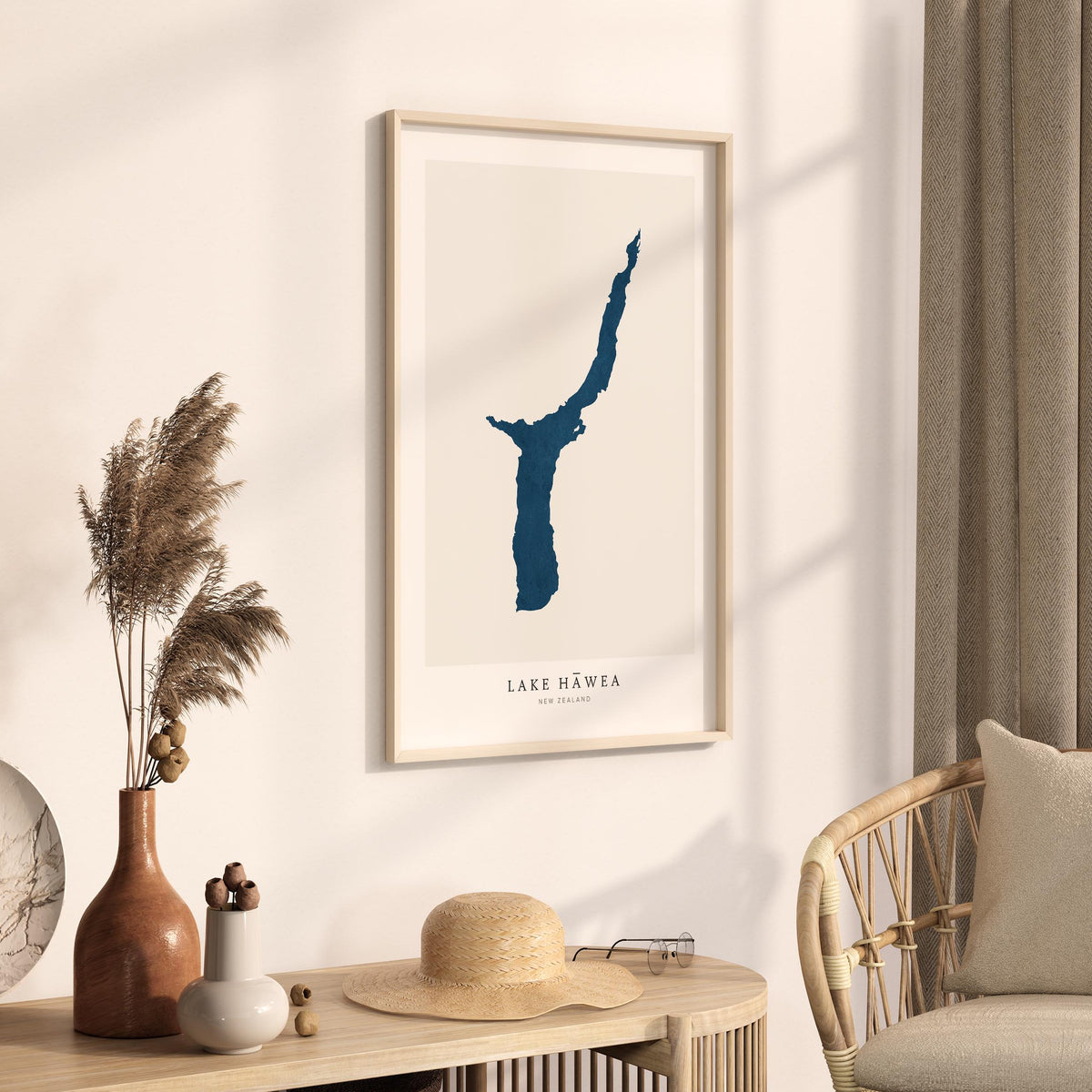 lake hawea new zealand map poster – minimalist lake wall art - image 3