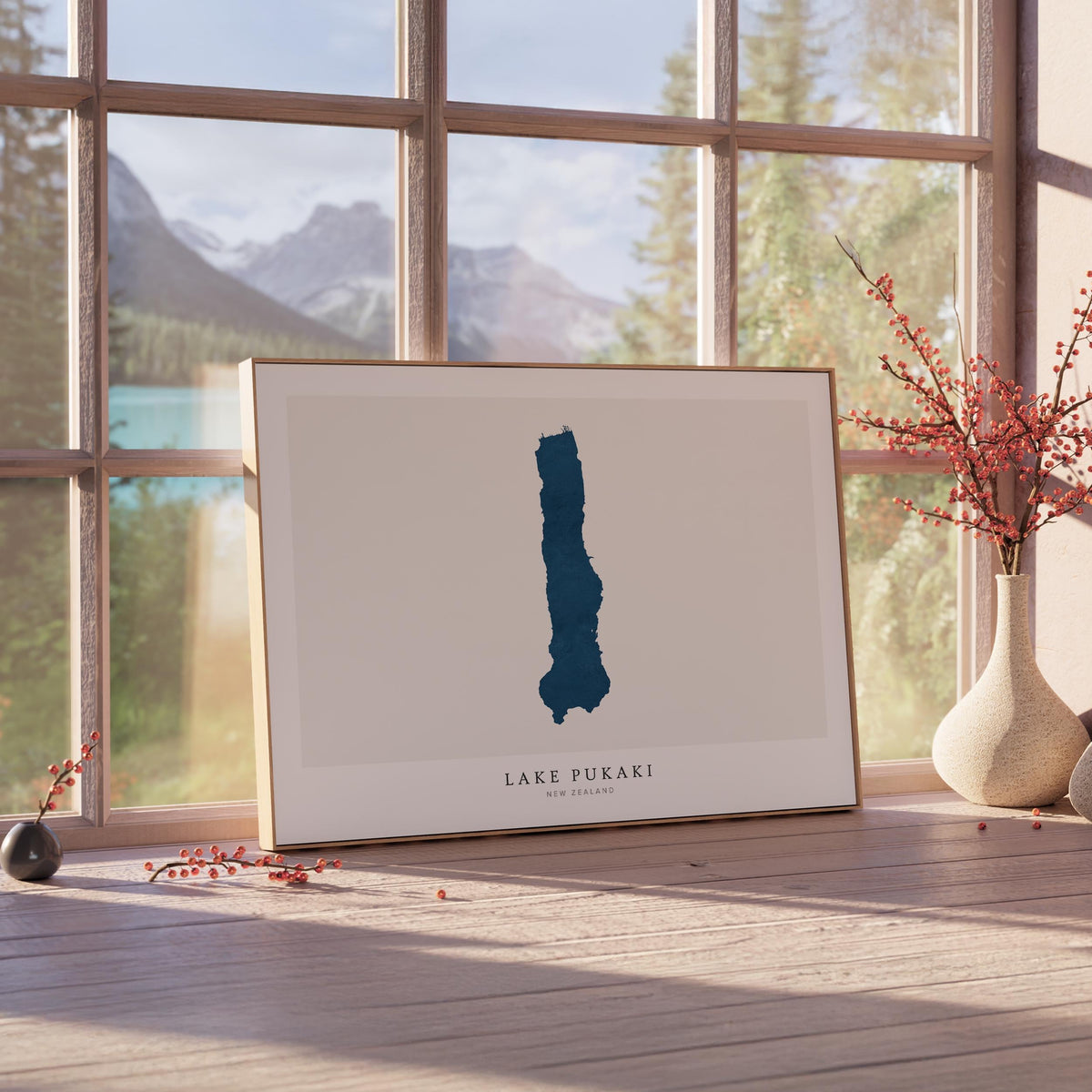 lake pukaki new zealand map poster – minimalist lake wall art - image 4