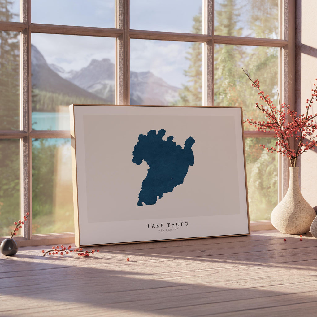 lake taupo new zealand map poster – minimalist lake wall art - image 4