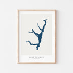 lake te anau new zealand map poster – minimalist lake wall art - image 1