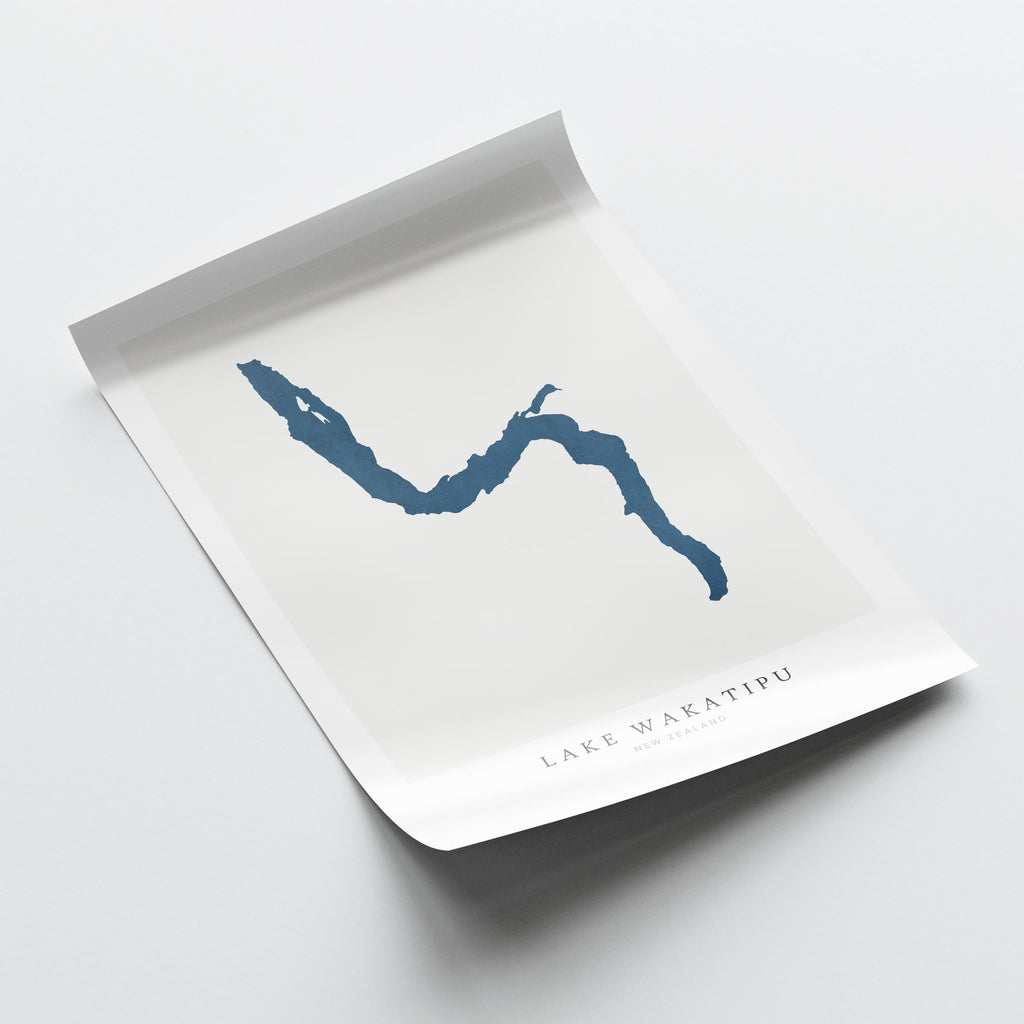 lake wakatipu new zealand map poster – minimalist lake wall art - image 6