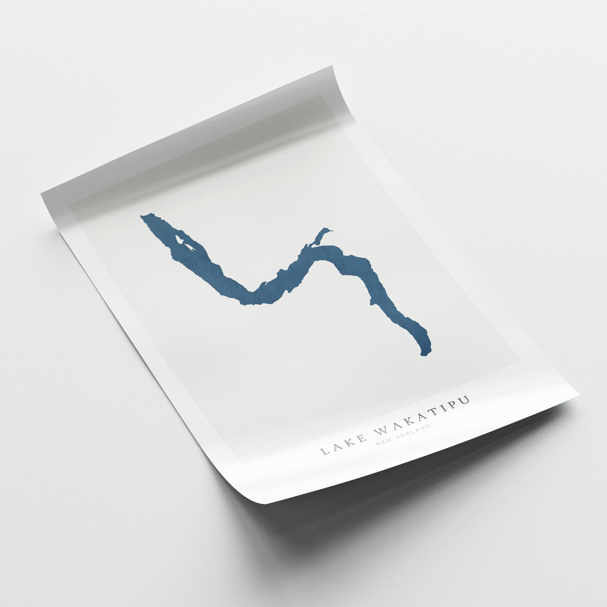 lake wakatipu new zealand map poster – minimalist lake wall art - image 6