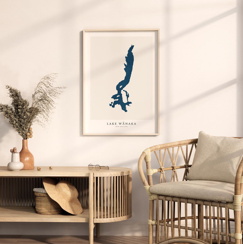 lake wanaka new zealand map poster – minimalist lake wall art - image 5