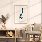 lake wanaka new zealand map poster – minimalist lake wall art - image 5