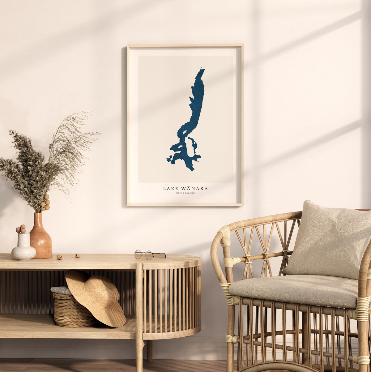 lake wanaka new zealand map poster – minimalist lake wall art - image 5