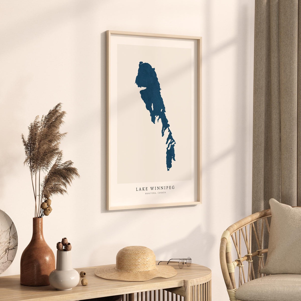 lake winnipeg manitoba map poster – minimalist lake wall art - image 3