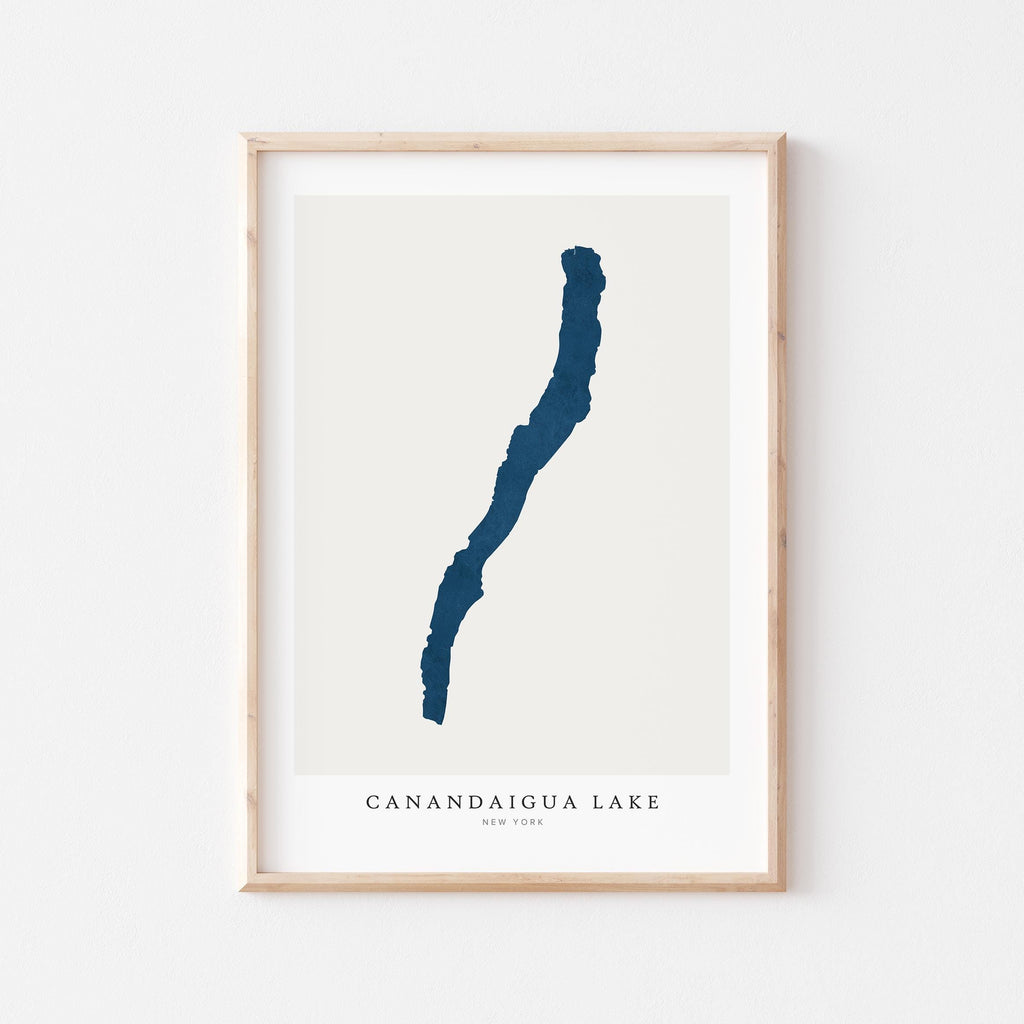 canandaigua lake new york map poster – minimalist lake wall art - image 1