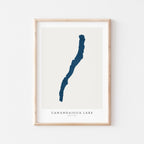 canandaigua lake new york map poster – minimalist lake wall art - image 1
