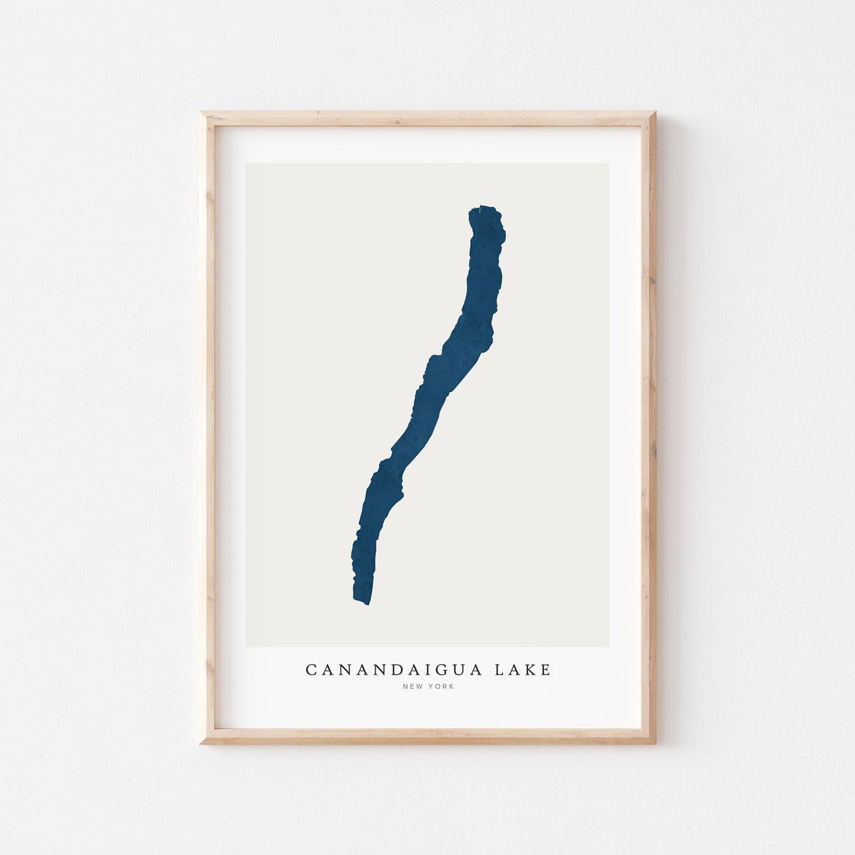 canandaigua lake new york map poster – minimalist lake wall art - image 1