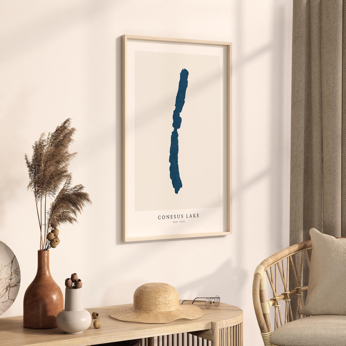 conesus lake new york map poster – minimalist lake wall art - image 3