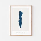 honeoye lake new york map poster – minimalist lake wall art - image 1