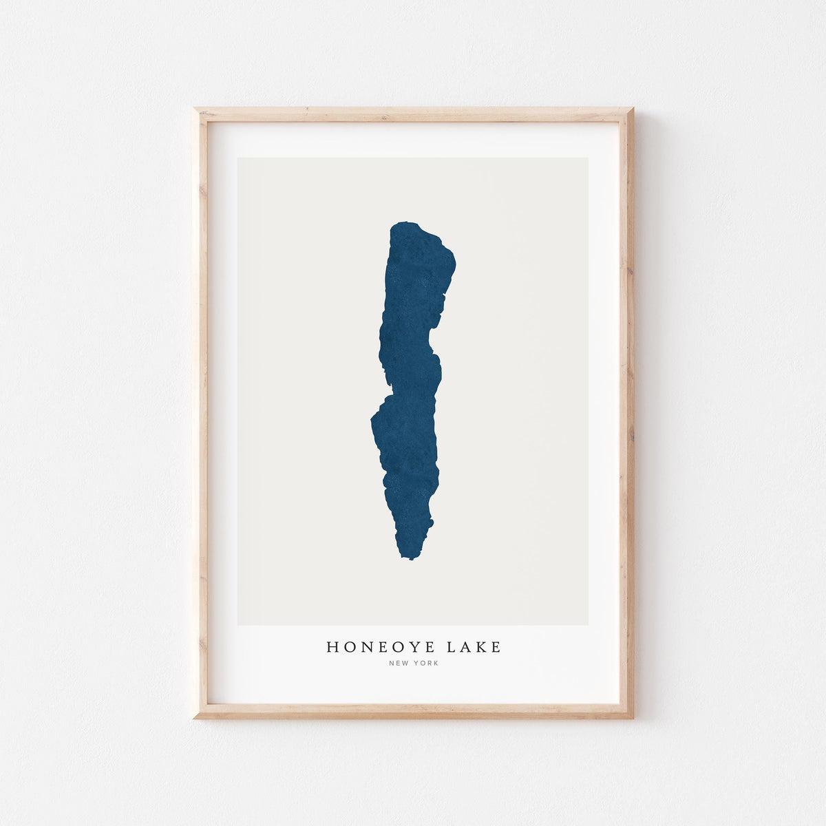 honeoye lake new york map poster – minimalist lake wall art - image 1
