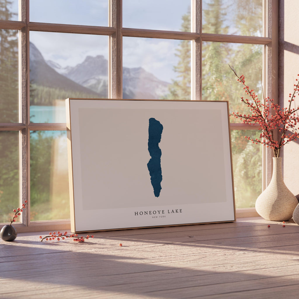 honeoye lake new york map poster – minimalist lake wall art - image 4
