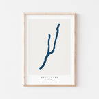 keuka lake new york map poster – minimalist lake wall art - image 1