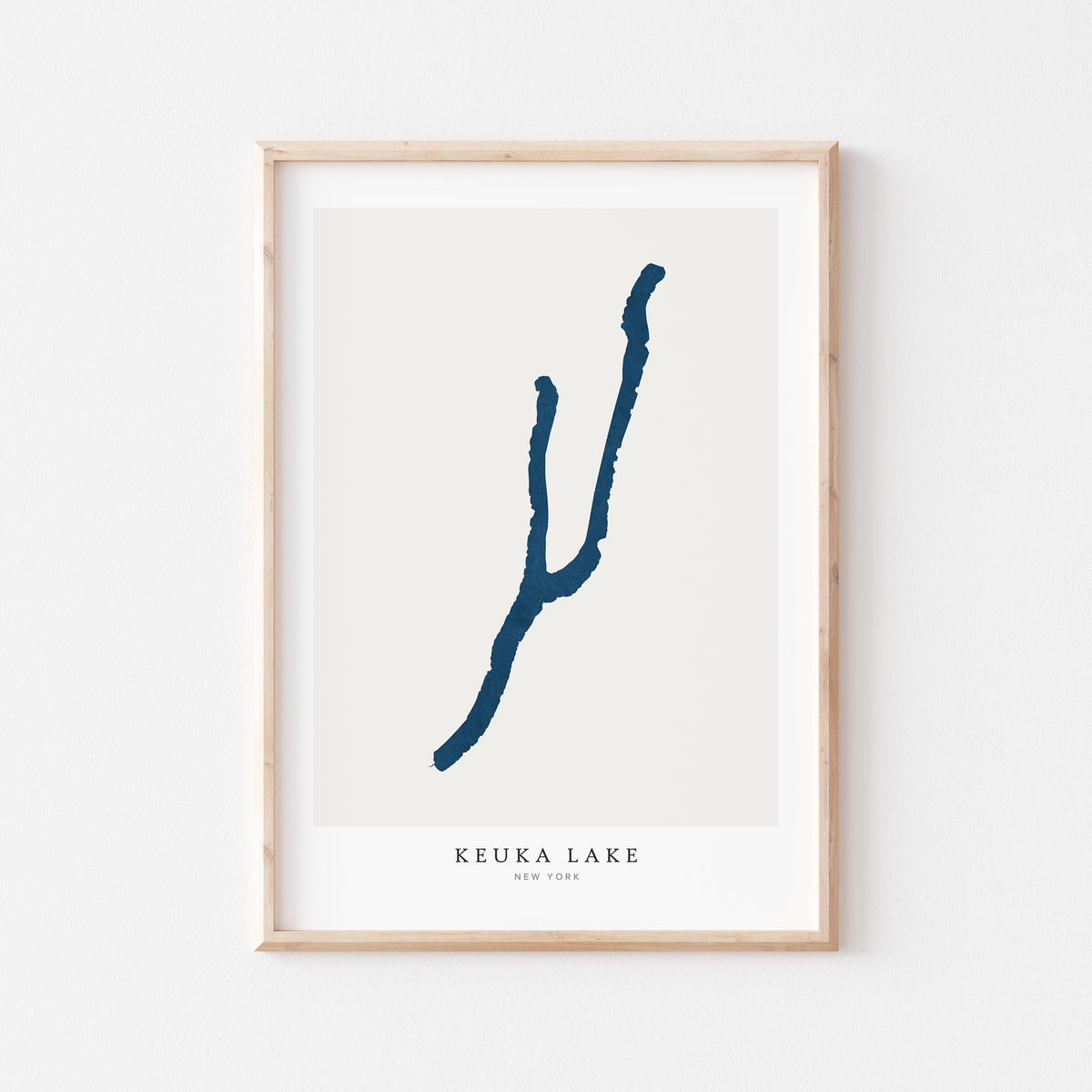 keuka lake new york map poster – minimalist lake wall art - image 1