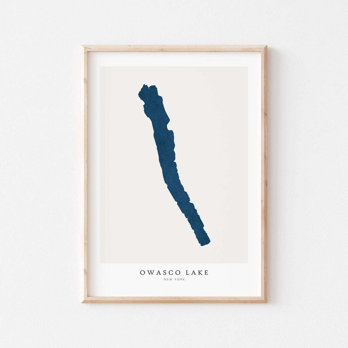 owasco lake new york map poster – minimalist lake wall art - image 1