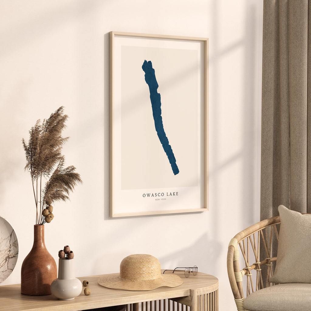 owasco lake new york map poster – minimalist lake wall art - image 3