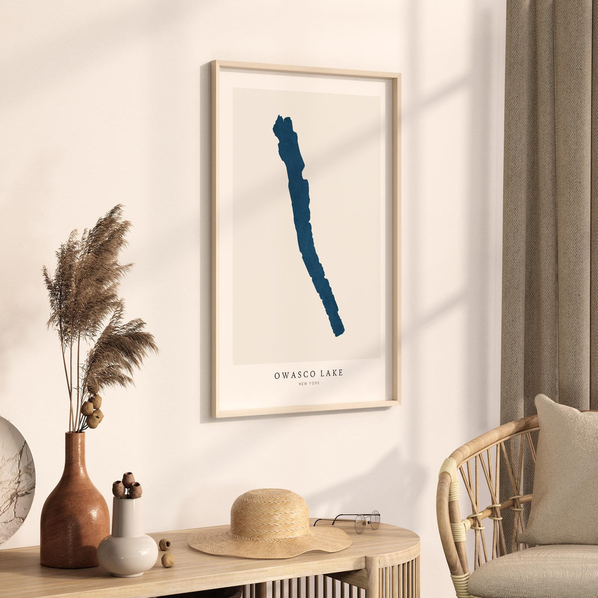 owasco lake new york map poster – minimalist lake wall art - image 3