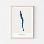 seneca lake new york map poster – minimalist lake wall art - image 1
