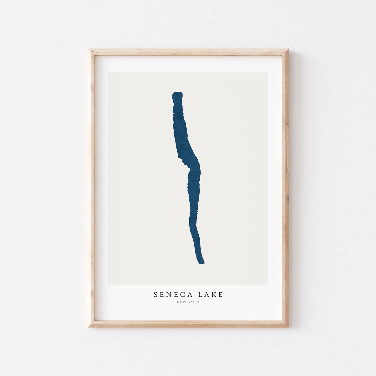 seneca lake new york map poster – minimalist lake wall art - image 1