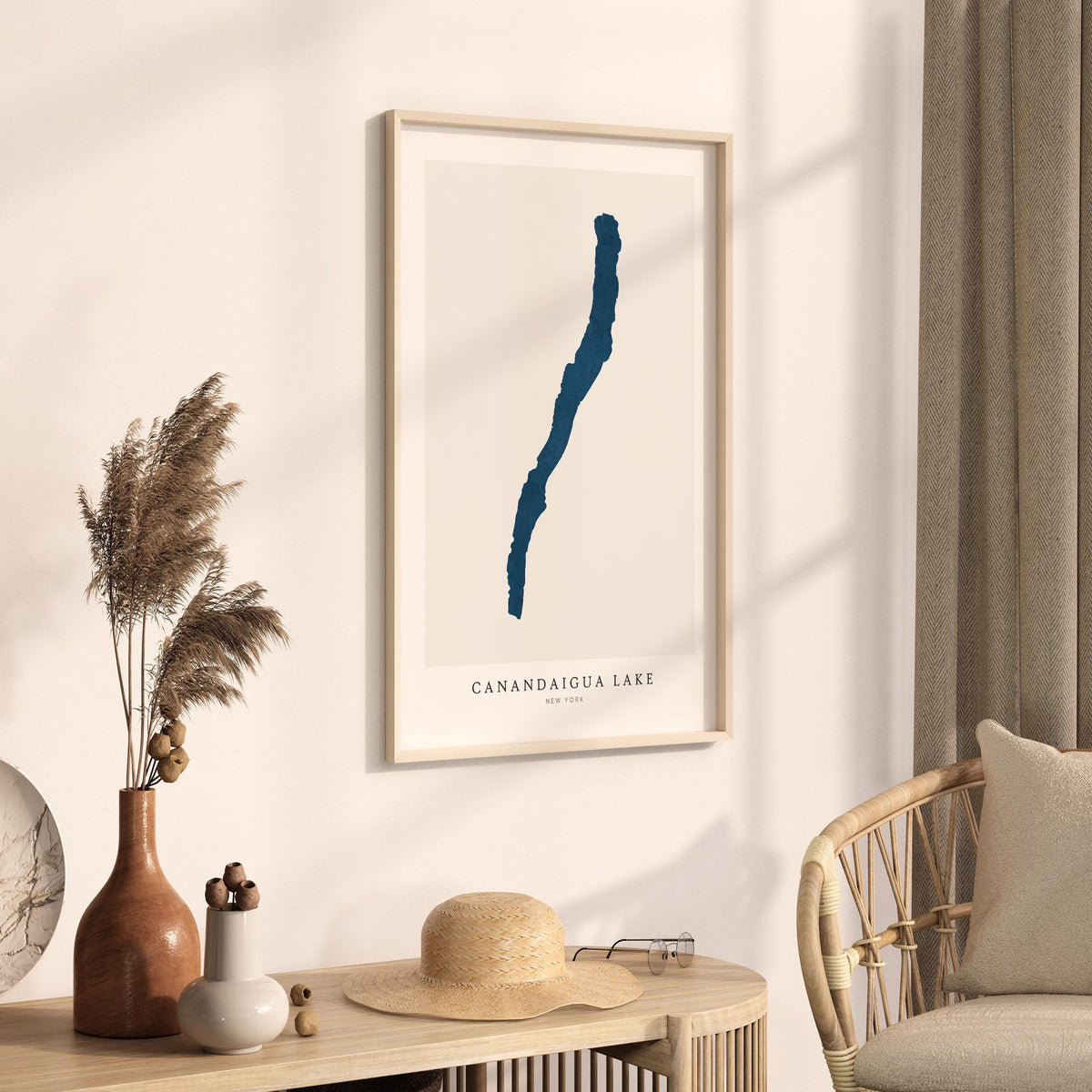 canandaigua lake new york map poster – minimalist lake wall art - image 3