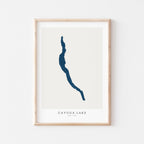 cayuga lake new york map poster – minimalist lake wall art - image 1