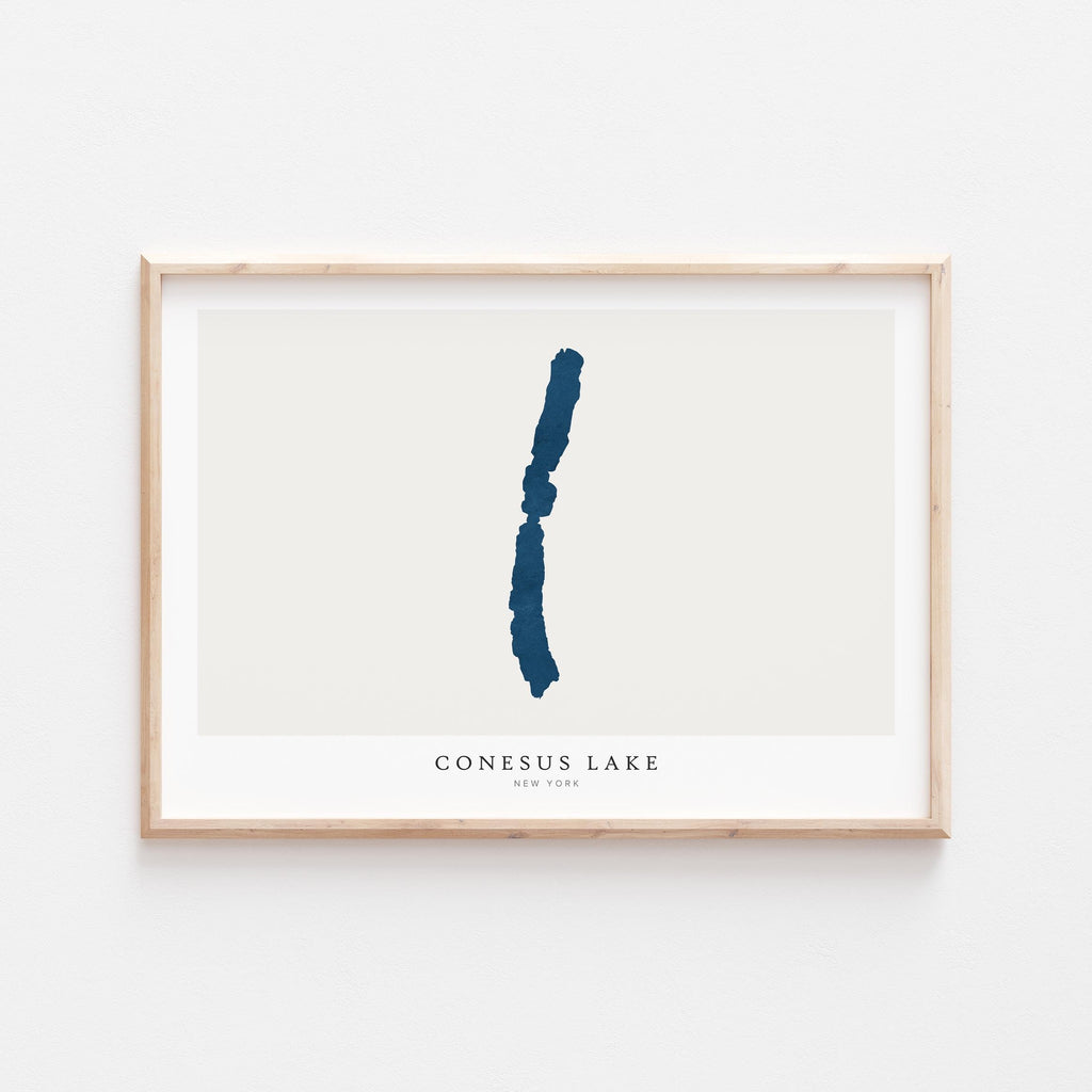 conesus lake new york map poster – minimalist lake wall art - image 2