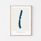 conesus lake new york map poster – minimalist lake wall art - image 1