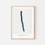 hemlock lake new york map poster – minimalist lake wall art - image 1