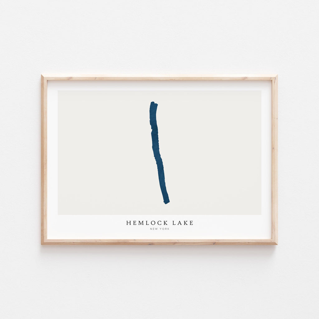hemlock lake new york map poster – minimalist lake wall art - image 2