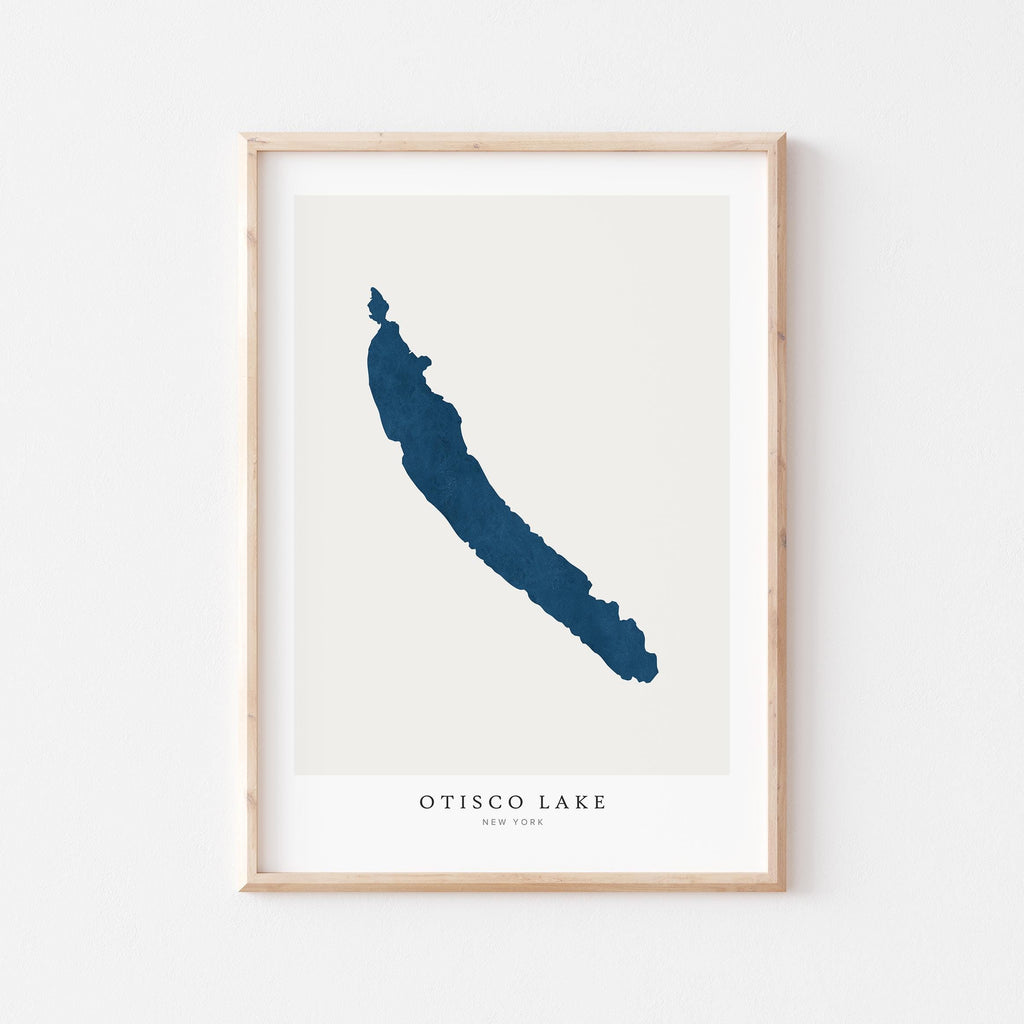 otisco lake new york map poster – minimalist lake wall art - image 1