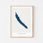 otisco lake new york map poster – minimalist lake wall art - image 1