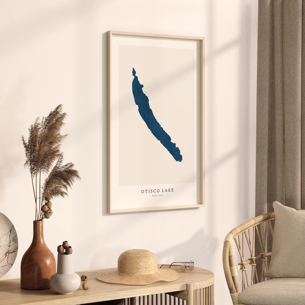 otisco lake new york map poster – minimalist lake wall art - image 3