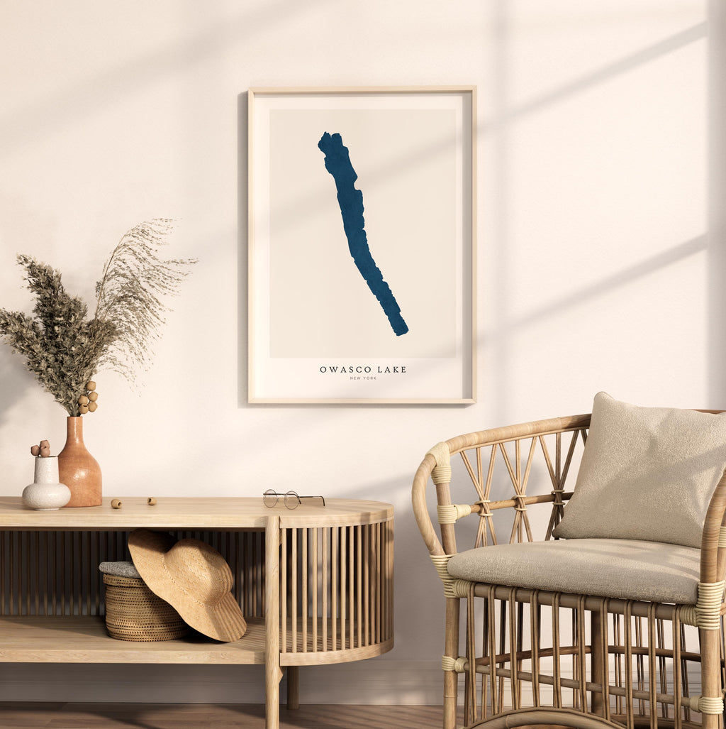 owasco lake new york map poster – minimalist lake wall art - image 5