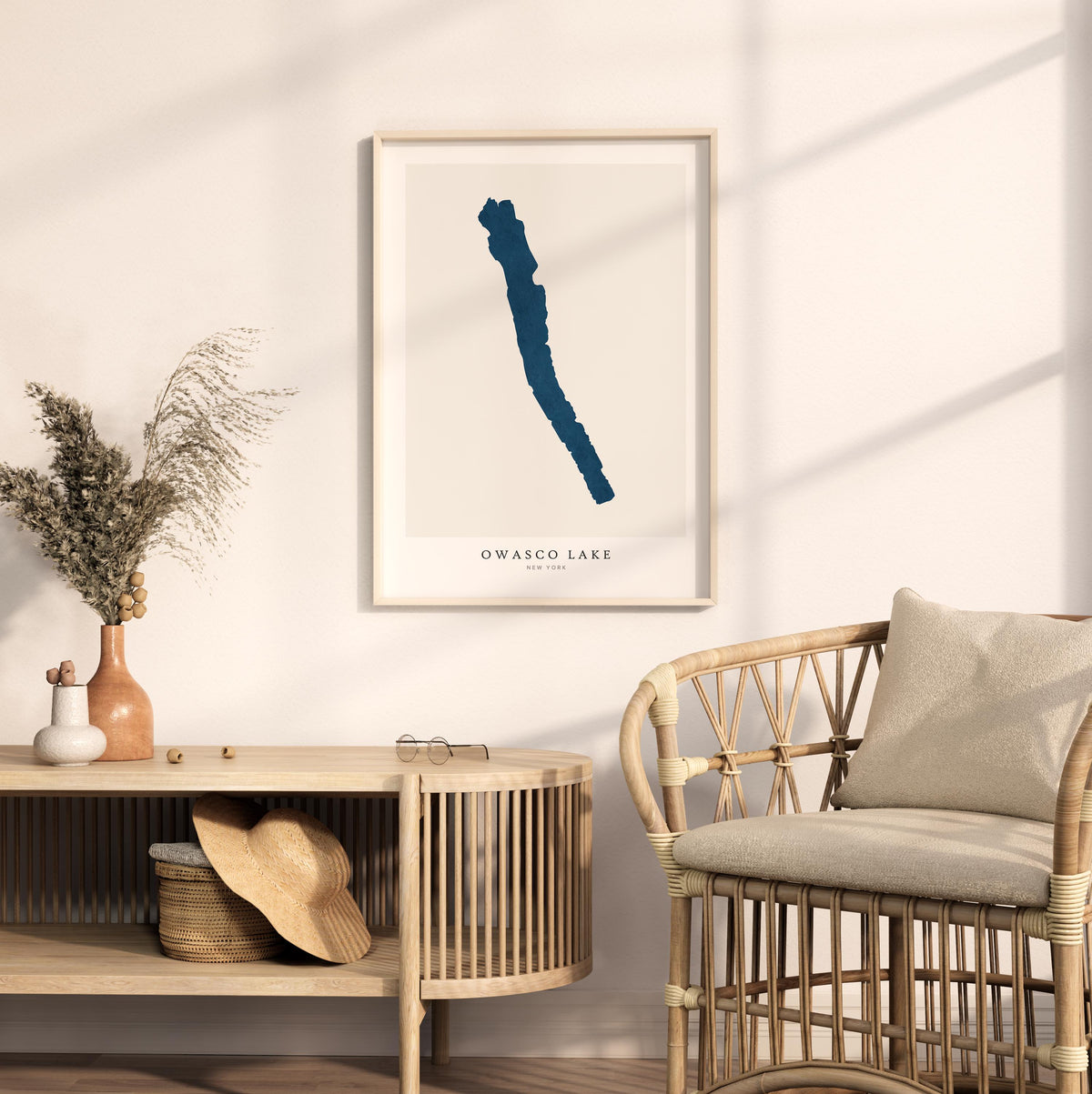 owasco lake new york map poster – minimalist lake wall art - image 5