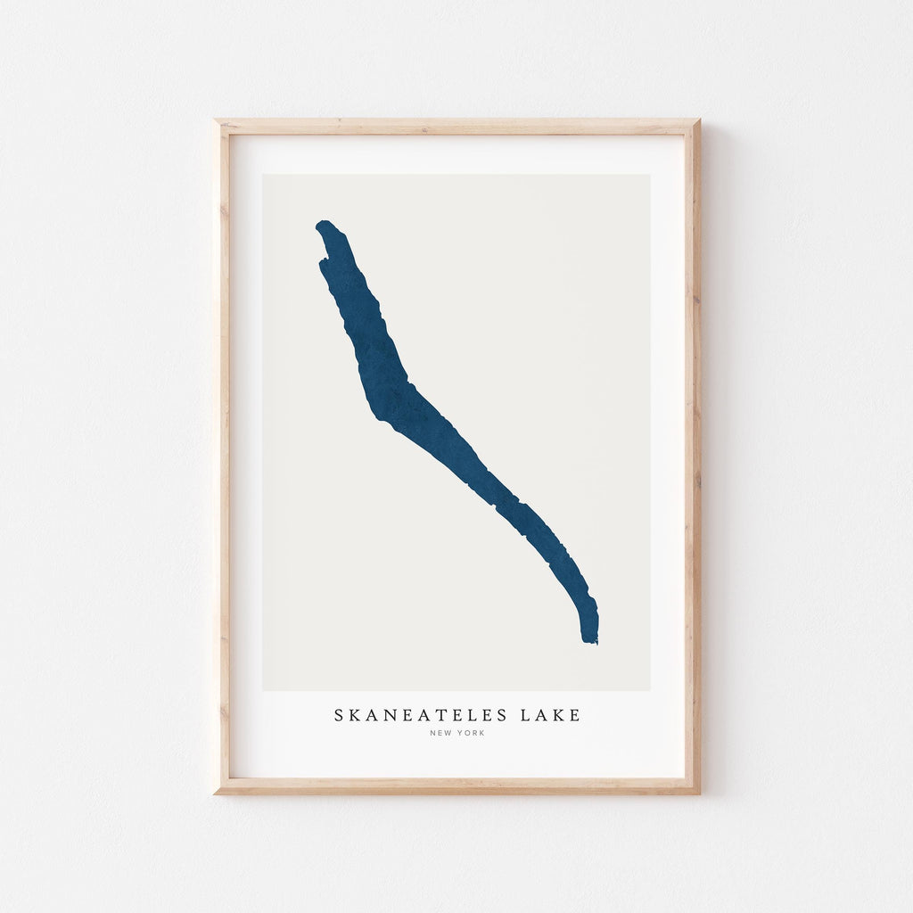 skaneateles lake new york map poster – minimalist lake wall art - image 1