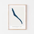 skaneateles lake new york map poster – minimalist lake wall art - image 1