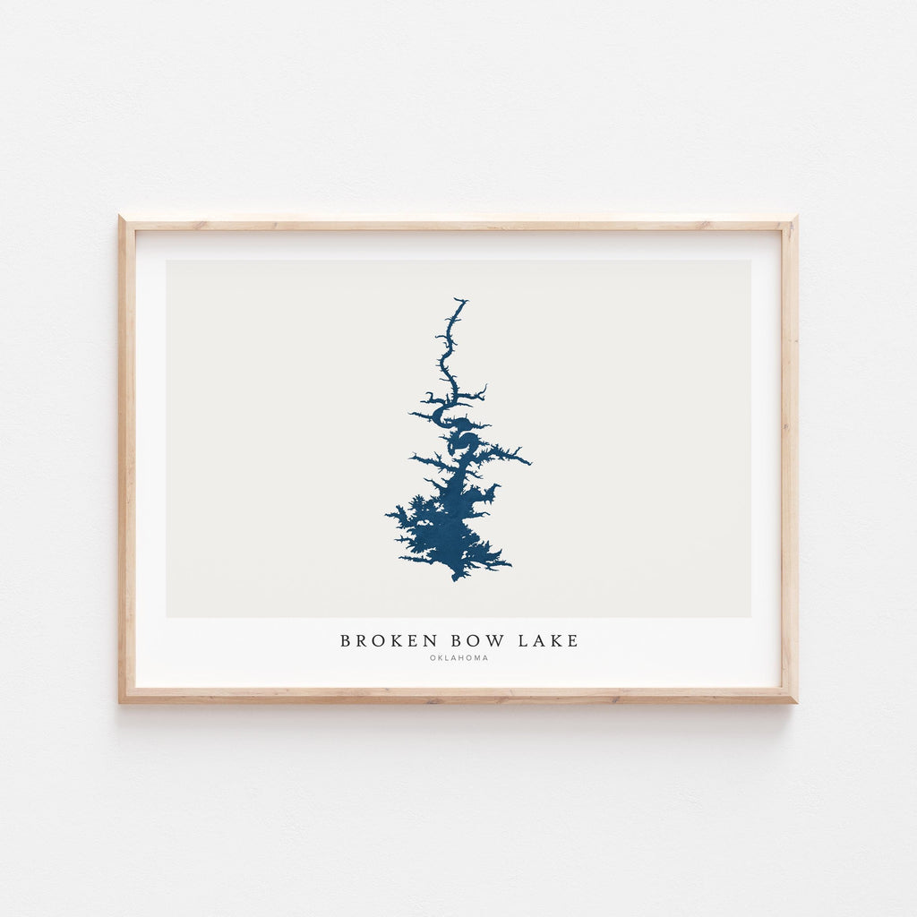 broken bow lake oklahoma map poster – minimalist lake wall art - image 2