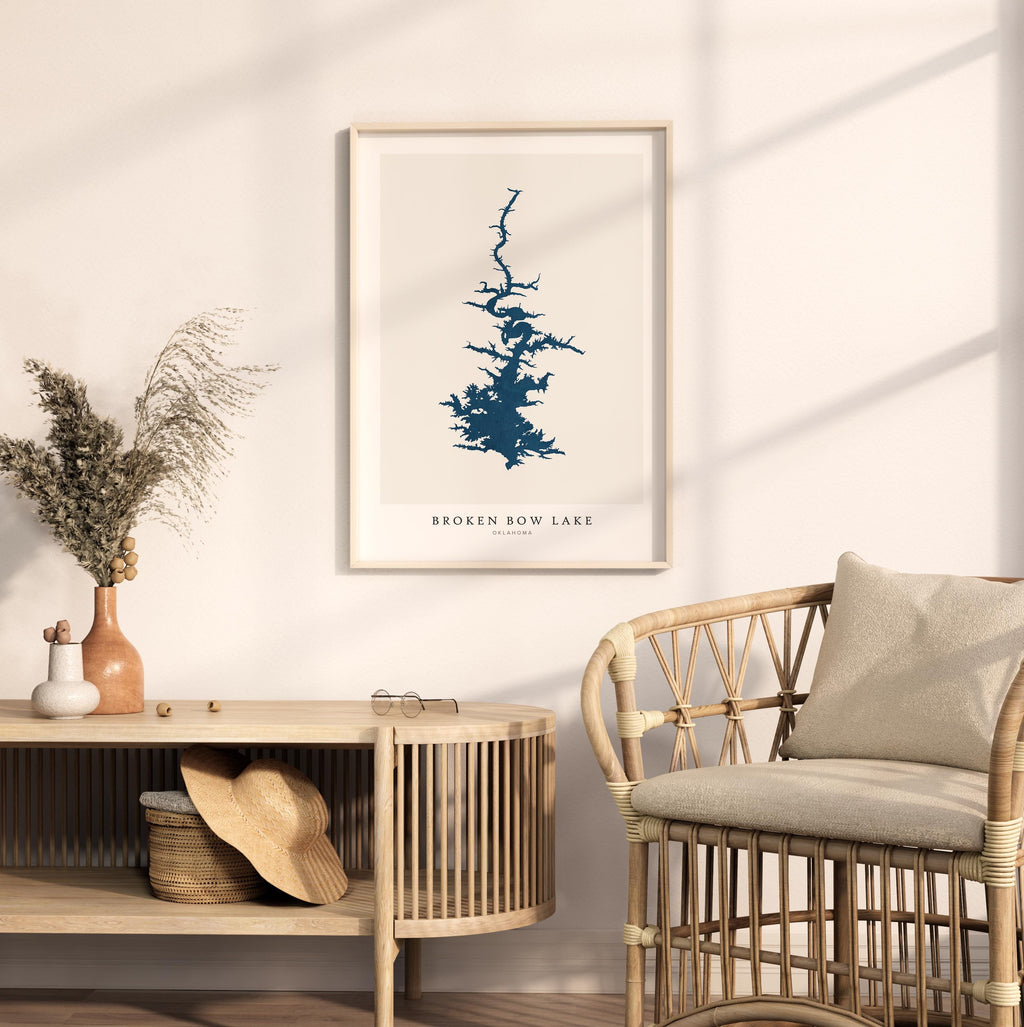 broken bow lake oklahoma map poster – minimalist lake wall art - image 5