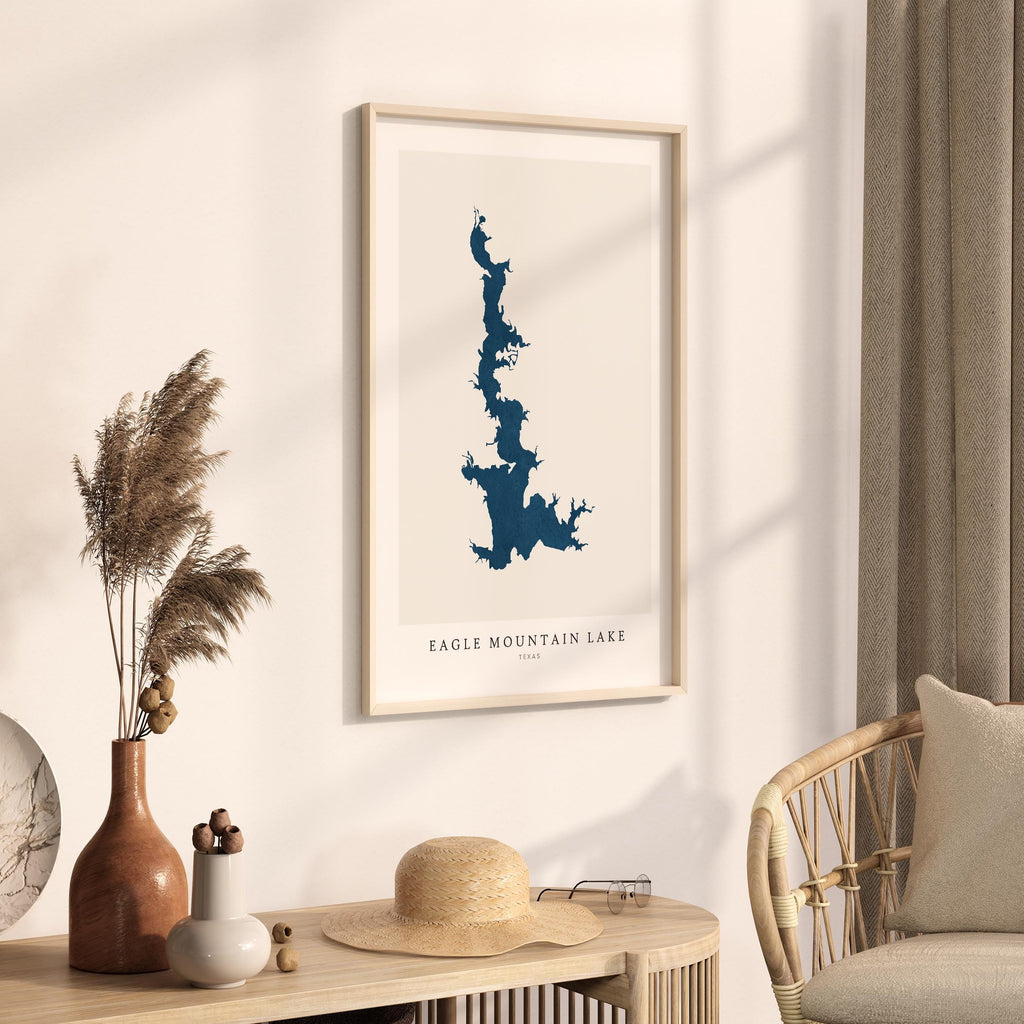 eagle mountain lake texas map poster – minimalist lake wall art - image 3