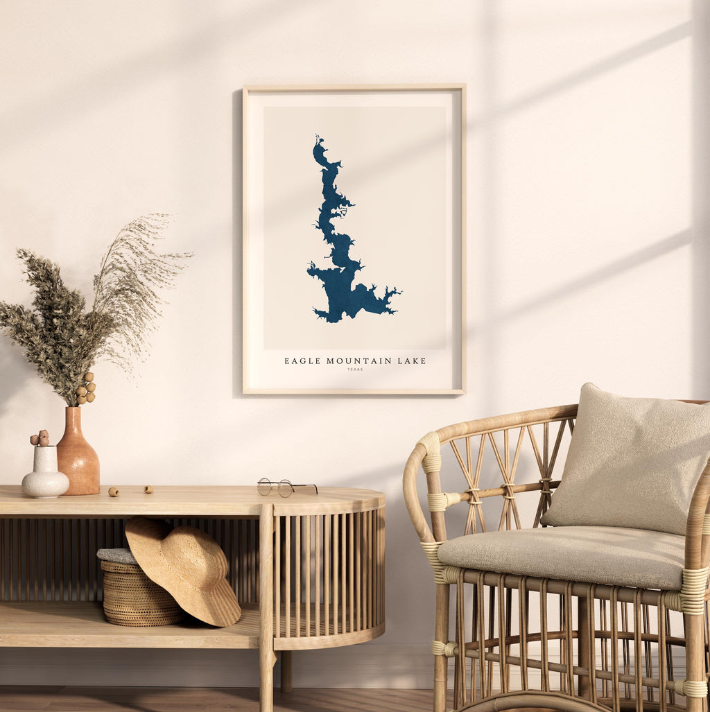 eagle mountain lake texas map poster – minimalist lake wall art - image 5