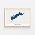 green lake wisconsin map poster – minimalist lake wall art - image 1