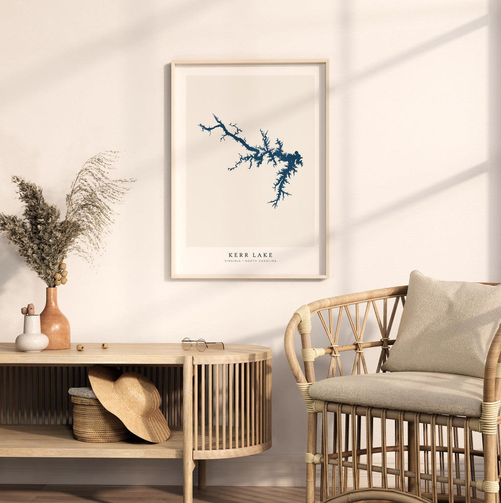 kerr lake north carolina map poster – minimalist lake wall art - image 5