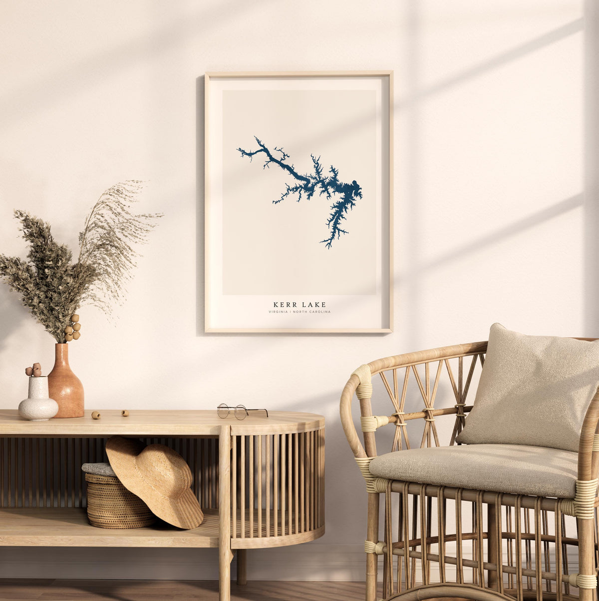 kerr lake north carolina map poster – minimalist lake wall art - image 5